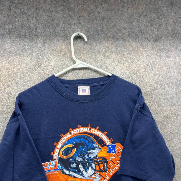 Chicago Bear 2006 Shirt Men Large Navy NFC Champions NFL Vintage Super Bowl - Picture 7 of 11